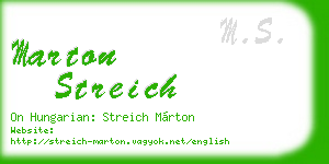 marton streich business card