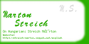 marton streich business card